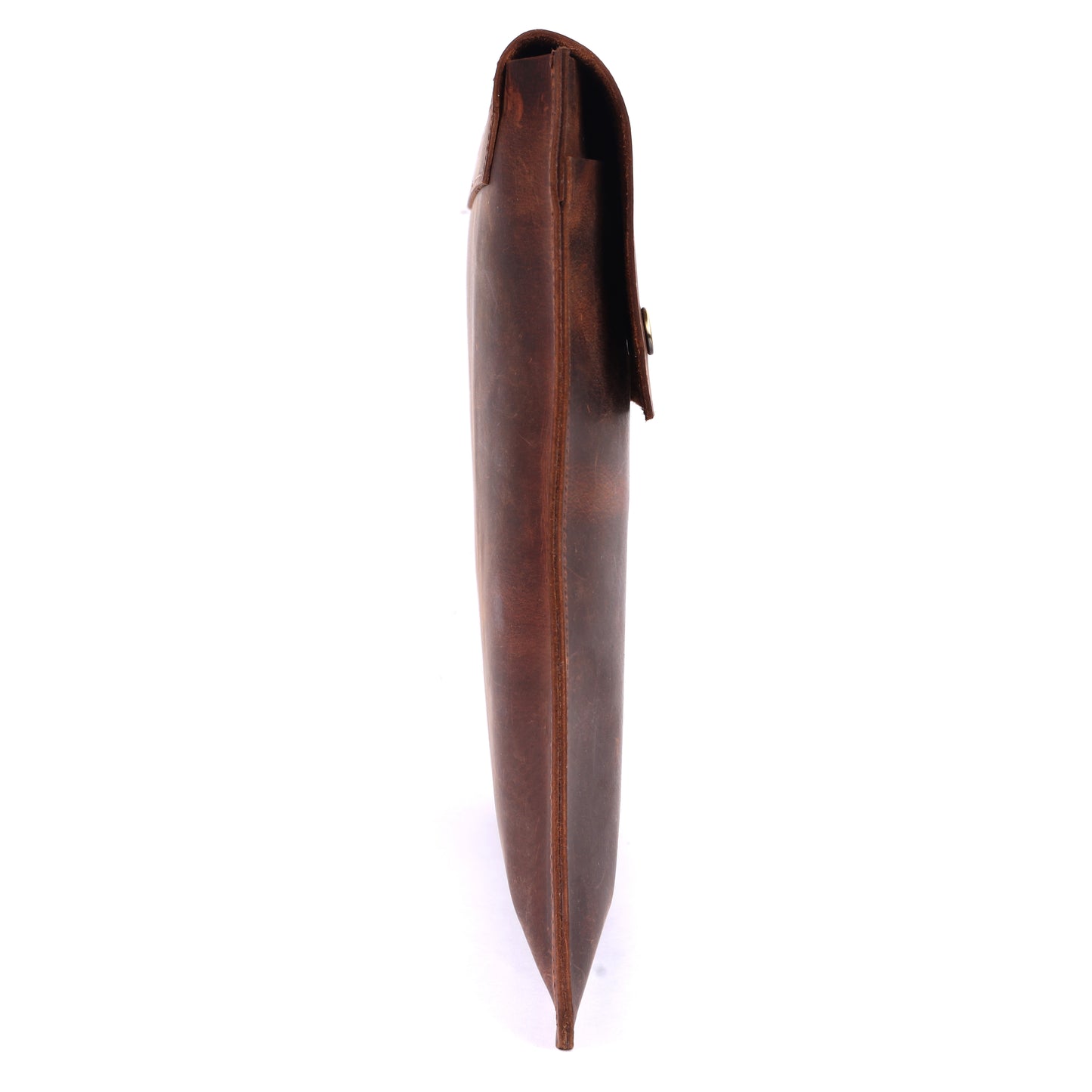Brown leather sleeve on a white background