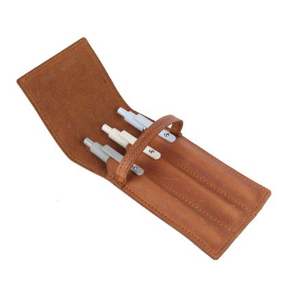 Vintage Leather Pen Case 3 Slots