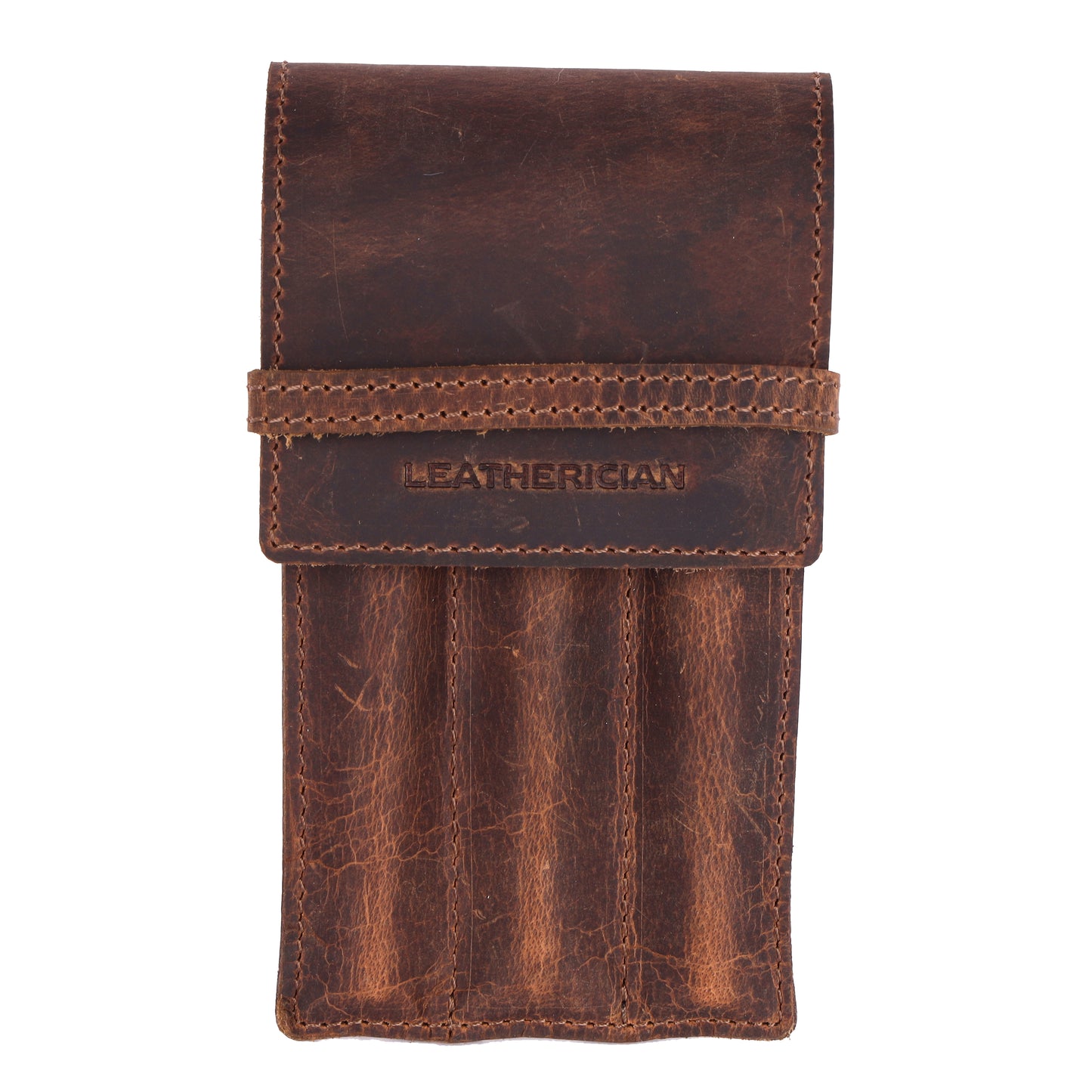 Vintage Leather Pen Case 3 Slots