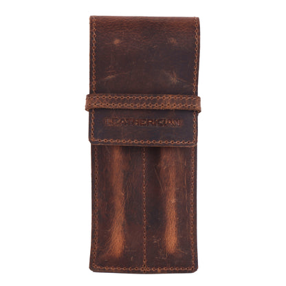 Vintage Leather Pen Case 2 Slots