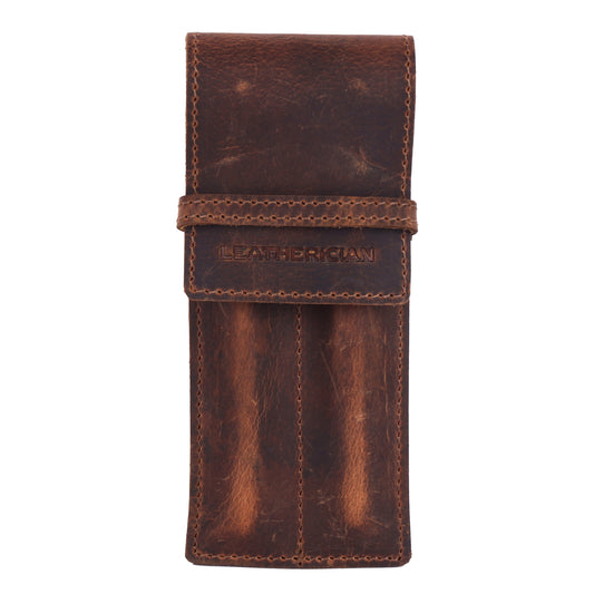 Vintage Leather Pen Case 2 Slots