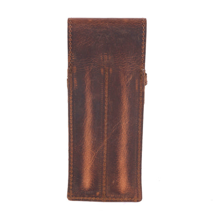 Vintage Leather Pen Case 2 Slots