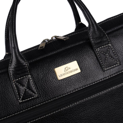 Alferd Leather Laptop Bag-Brown