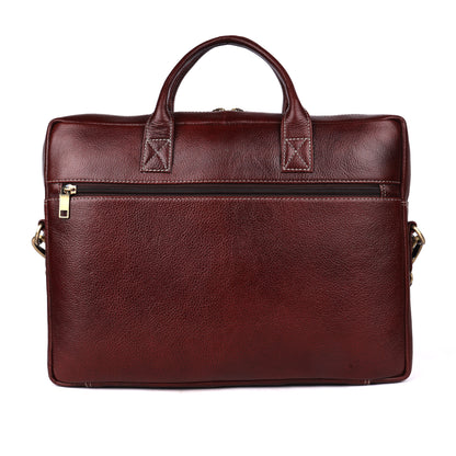 Alferd Leather Laptop Bag-Brown