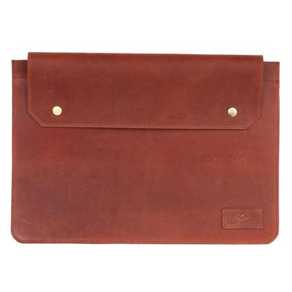 Flap Leather Laptop Sleeve