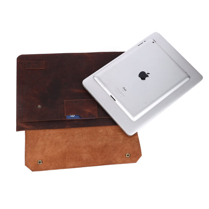 Flap Leather Laptop Sleeve