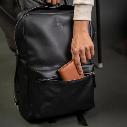 Slim Leather Backpack