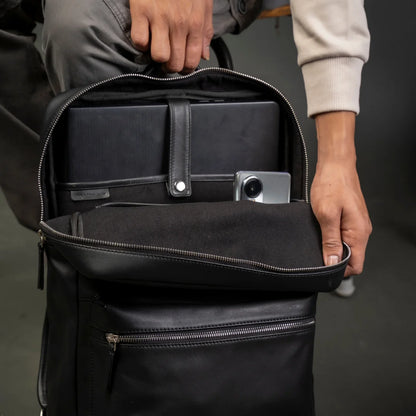 Slim Leather Backpack