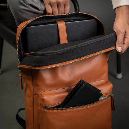 Slim Leather Backpack