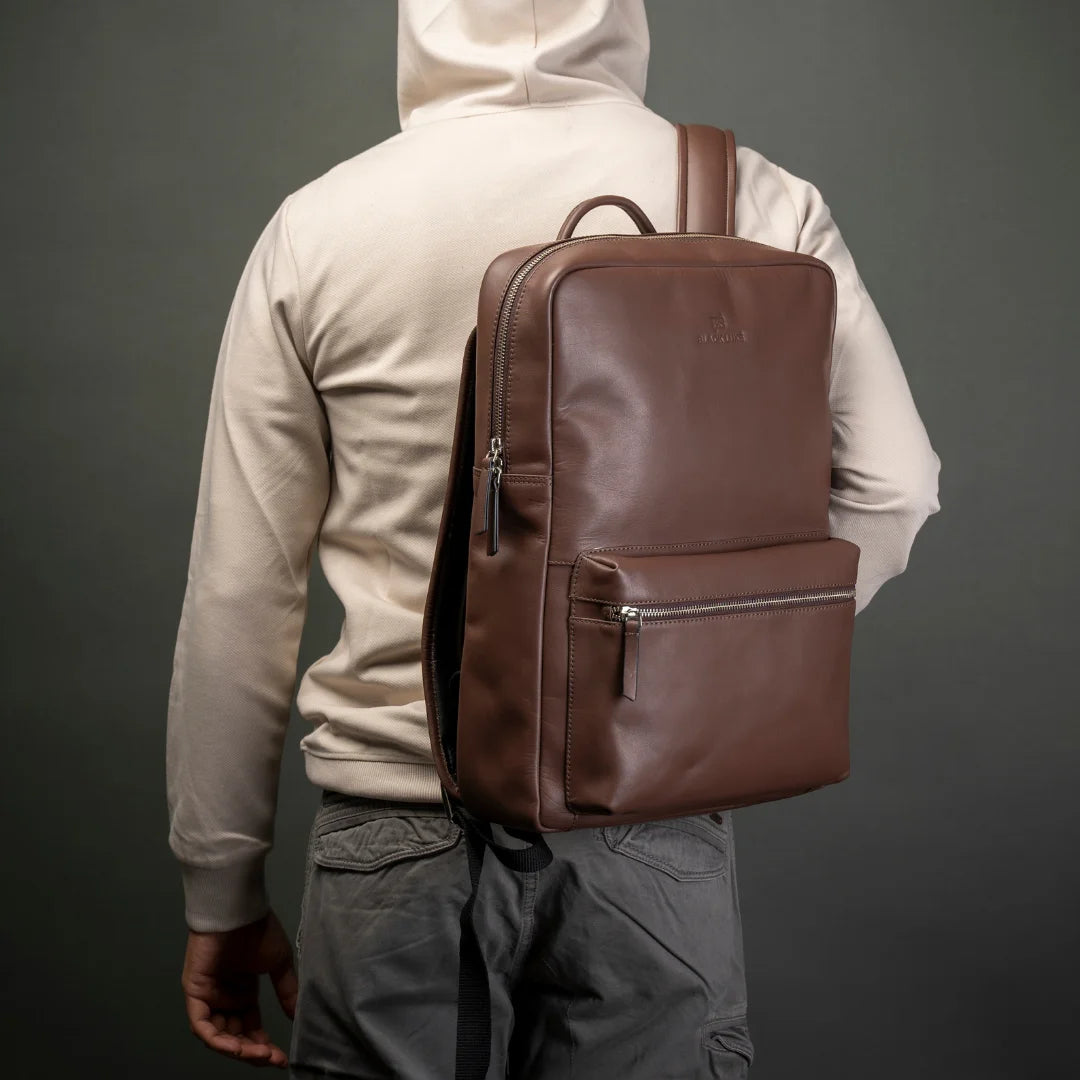 Slim Leather Backpack