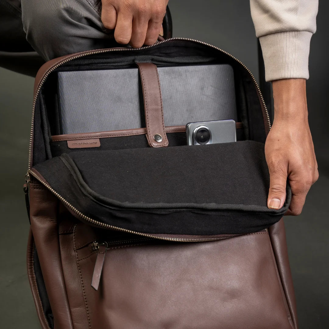 Slim Leather Backpack