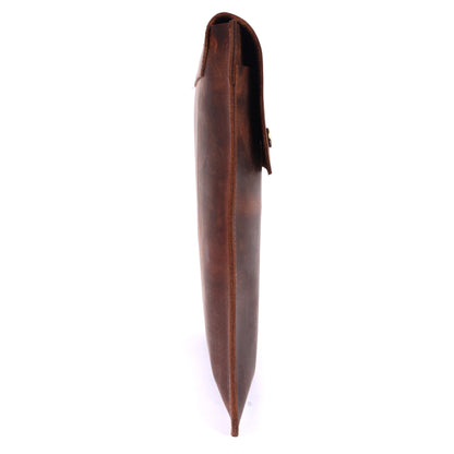 Brown leather sleeve on a white background