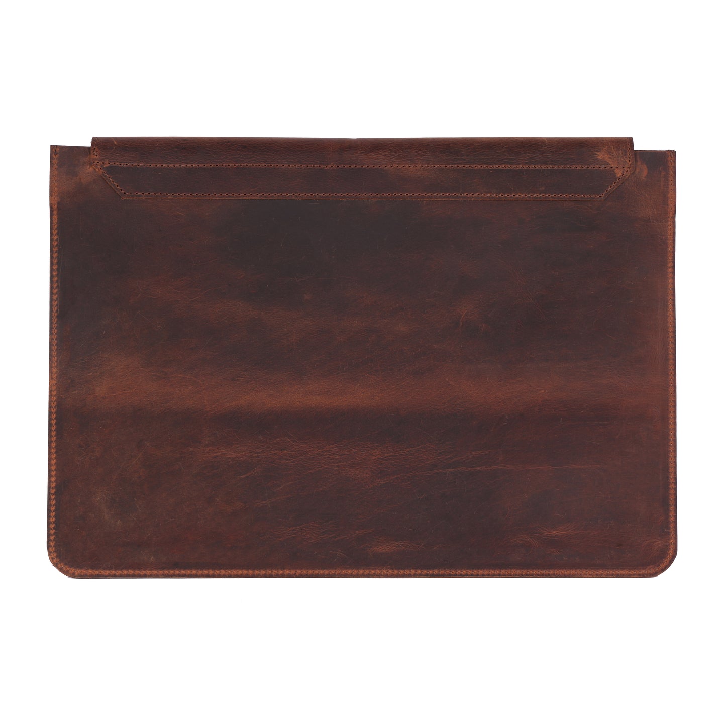Brown leather pouch on a white background