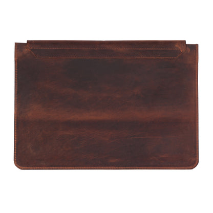 Brown leather pouch on a white background