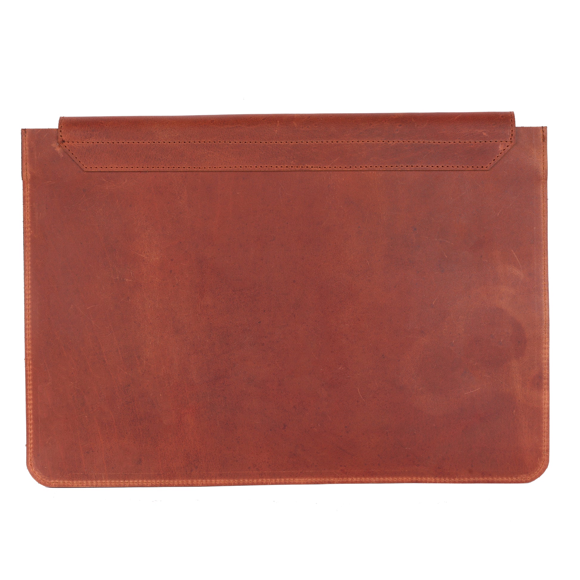Brown leather sleeve on a white background