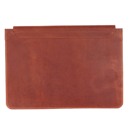 Brown leather sleeve on a white background